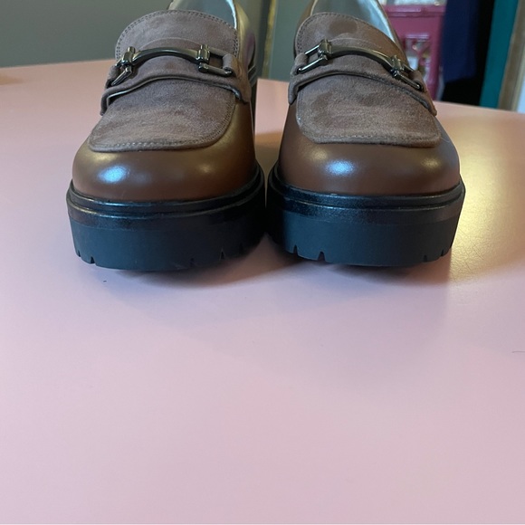 Amalfi by Rangoni Tamara brown leather lug platform loafers 38 - Picture 6 of 10